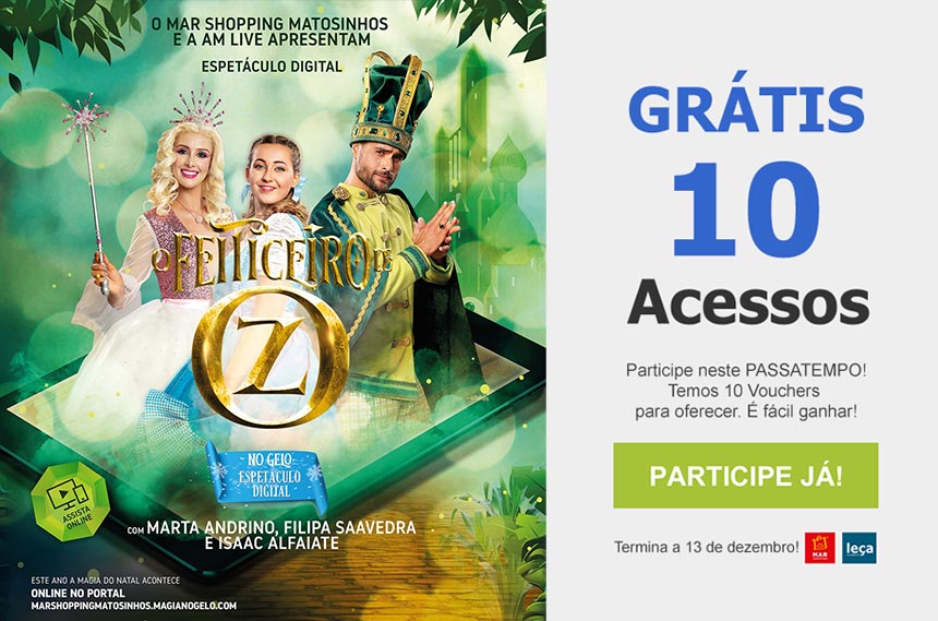 Ganhe 1 “bilhete” para o espetáculo de Natal “O Feiticeiro de Oz no Gelo”