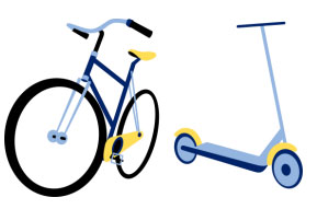 Bicicleta e Trotineta