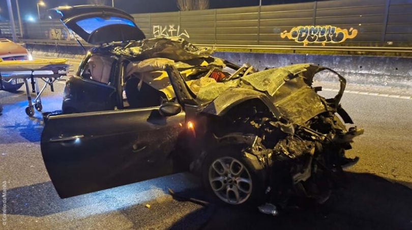 Acidente entre camião e ligeiro faz um ferido grave em Leça da Palmeira