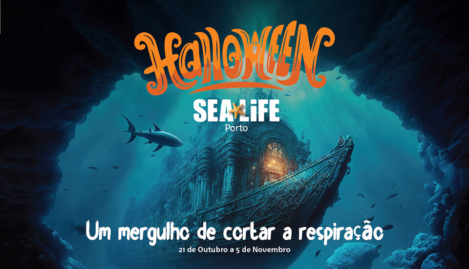 halloween no sea life porto - cartaz