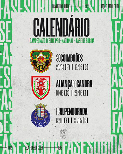 Calendário Fase Subida Campeonato de Portugal - 2024