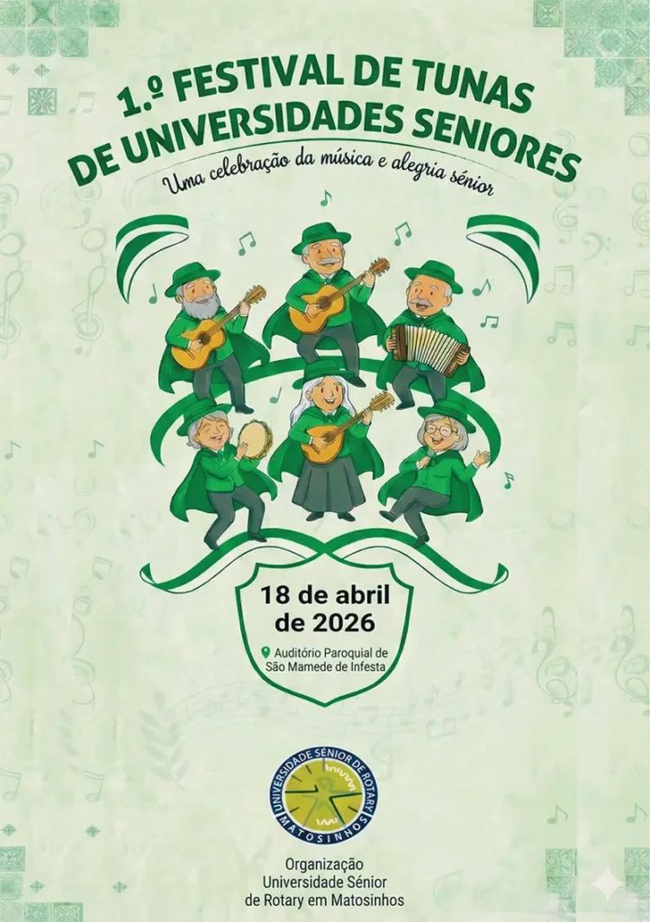 Cartaz do 1.º Festival de Tunas Seniores de Matosinhos