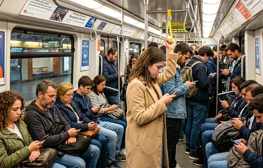 Uso de telemóvel Metro